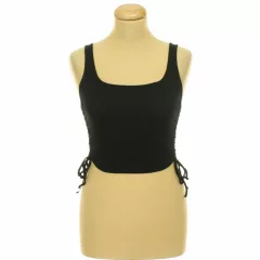 Terranova ráncolt fekete top