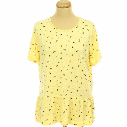 Nutmeg virágmintás sárga póló