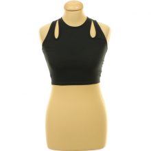 Boohoo bordázott fekete felső