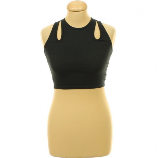 Boohoo bordázott fekete felső