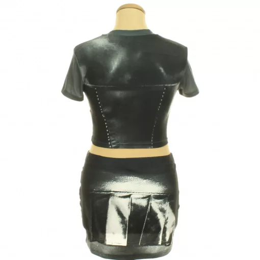 Shein mintás póló-miniszoknya szett