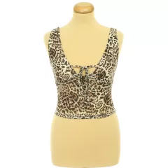 Shein leopárdmintás necc top