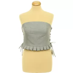 Miss Selfridge fűzős szürke top