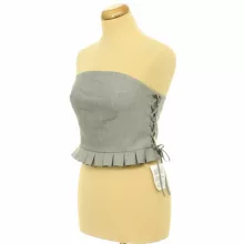 Miss Selfridge fűzős szürke top