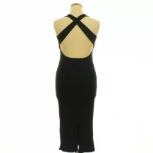 H&M bordázott fekete ruha