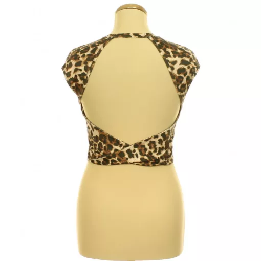 Shein leopárdmintás nyitott hátú top