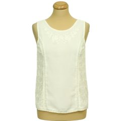 Hímzett krémszínű felső