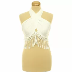 Shein áttört mintás-csipkés top