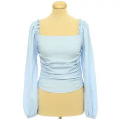 Shein gumírozott kék blúz