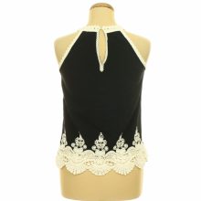 New Look fekete horgolt csipkés felső