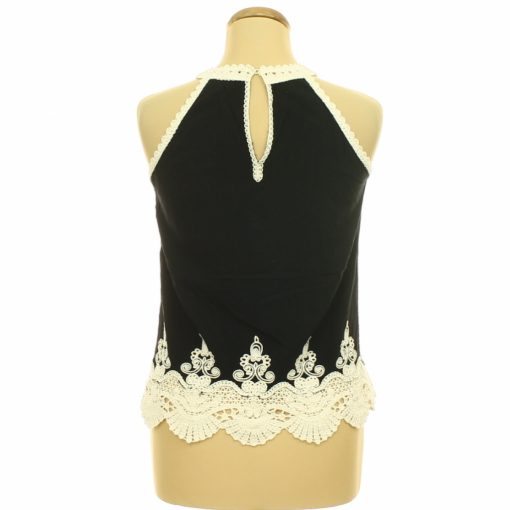 New Look fekete horgolt csipkés felső