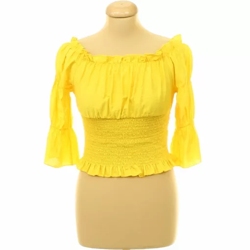 Gumírozott sárga blúz