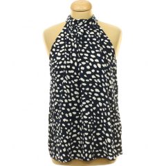 Shein mintás sötétkék felső