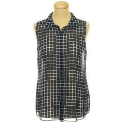 Next kockás ujjatlan muszlin ing