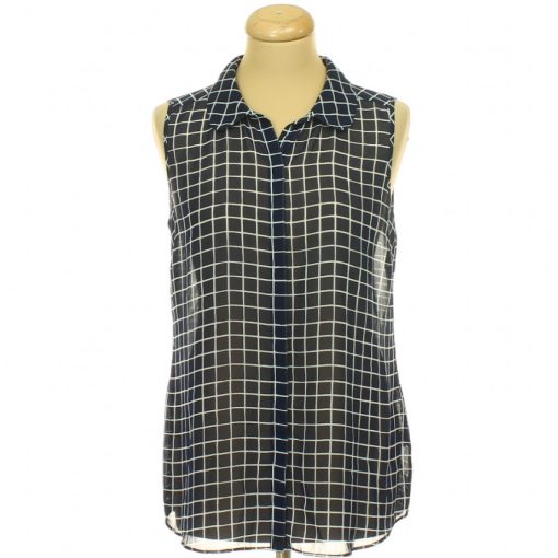 Next kockás ujjatlan muszlin ing