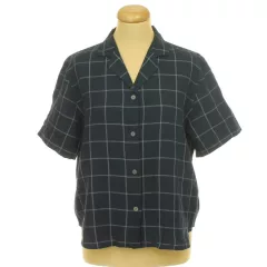 Uniqlo kockás sötétkék lenkeverék ing