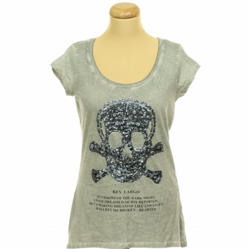 Key Largo koptatott póló flitteres mintával