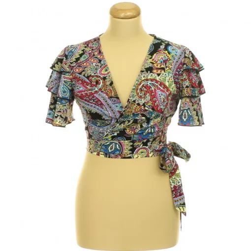 Shein mintás átlapolt top