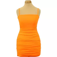 Shein ráncolt narancssárga miniruha