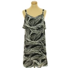 Yessica mintás fekete ruha