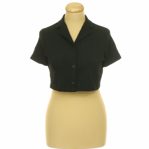 Shein csíkos fekete crop ing