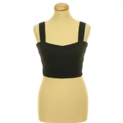 H&M gumírozott fekete top