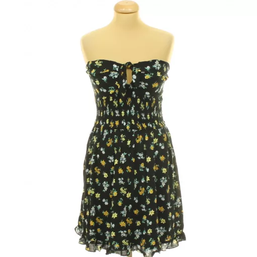 Virágmintás fekete ruha