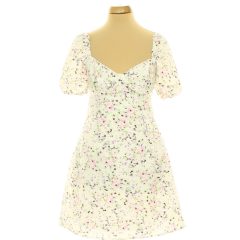 Divided virágmintás puffos ujjú miniruha