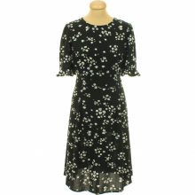 Papaya virágmintás fekete ruha