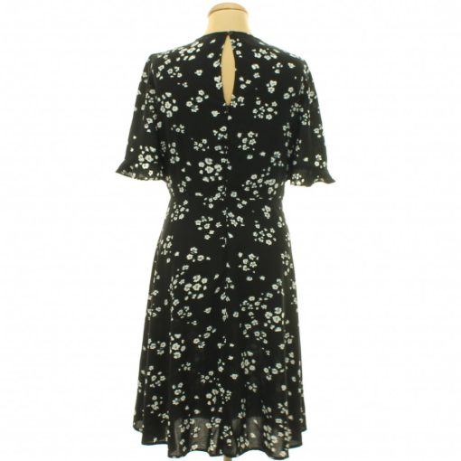 Papaya virágmintás fekete ruha