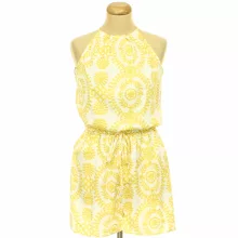 Shein mintás sárga overál