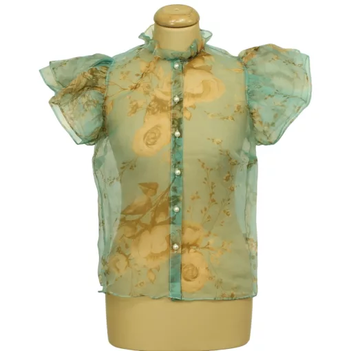 River Island gyöngygombos virágmintás organza ing