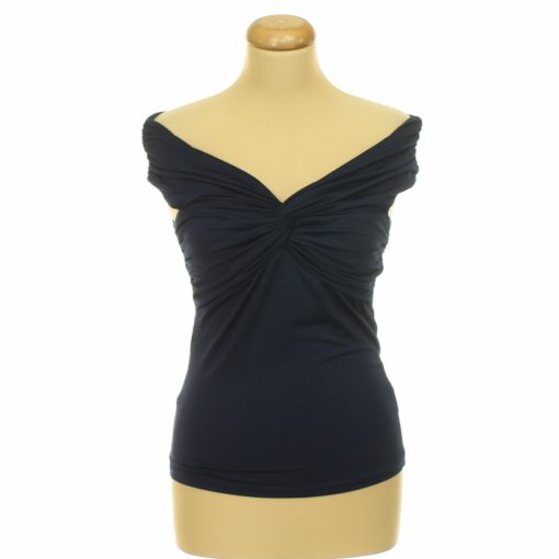 H&M csavart sötétkék felső