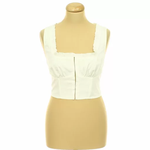 Boohoo fodros fehér top
