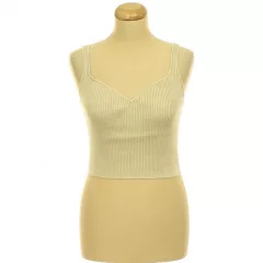 H&M bézs bordáskötött top
