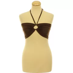 Shein ráncolt barna top