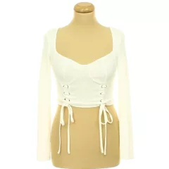 Shein fehér fűzős top