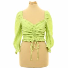 Bershka ráncolt zöld top