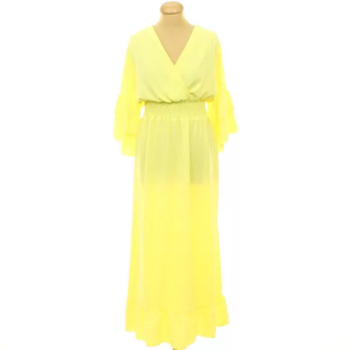 New Collection bő ujjú sárga ruha