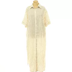 H&M csíkos lenkeverék ingruha