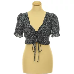 Shein mintás sötétkék top