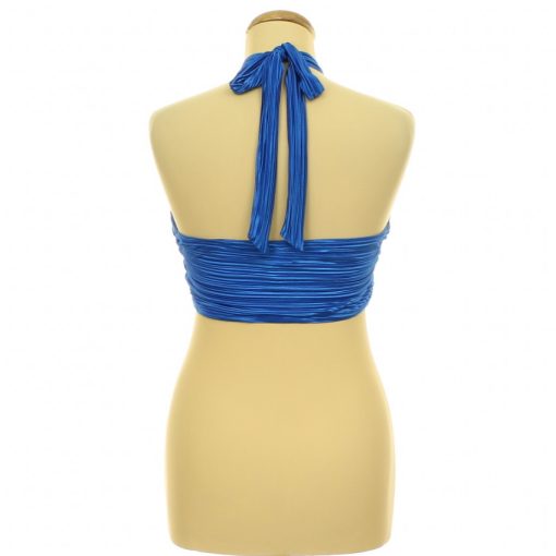 Fashion Nova pliszírozott kék felső