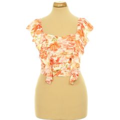 H&M virágmintás lenkeverék top