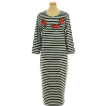 Jakes csíkos-virágmintás ruha