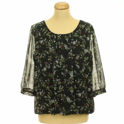 Clockhouse mintás fekete blúz