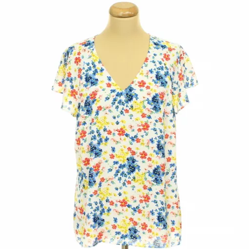 Papaya virágmintás blúz