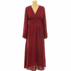 Shein pöttyös bordó ruha