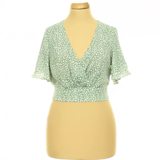 Shein mintás zöld felső