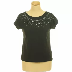 Janina fekete strasszköves póló