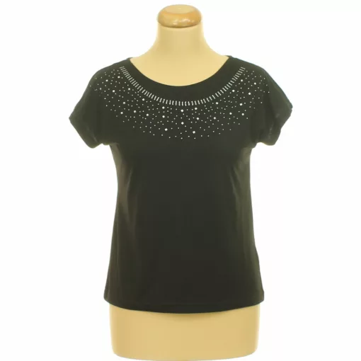 Janina fekete strasszköves póló